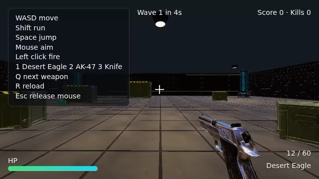 The browser arena — THREE.JS First-person shooter
